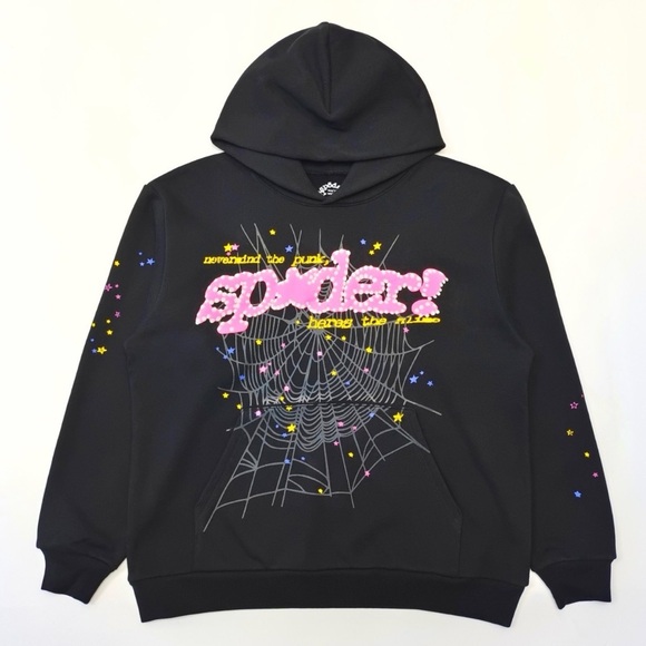 Spyder Black Hoodie with Pink and Yellow Accents